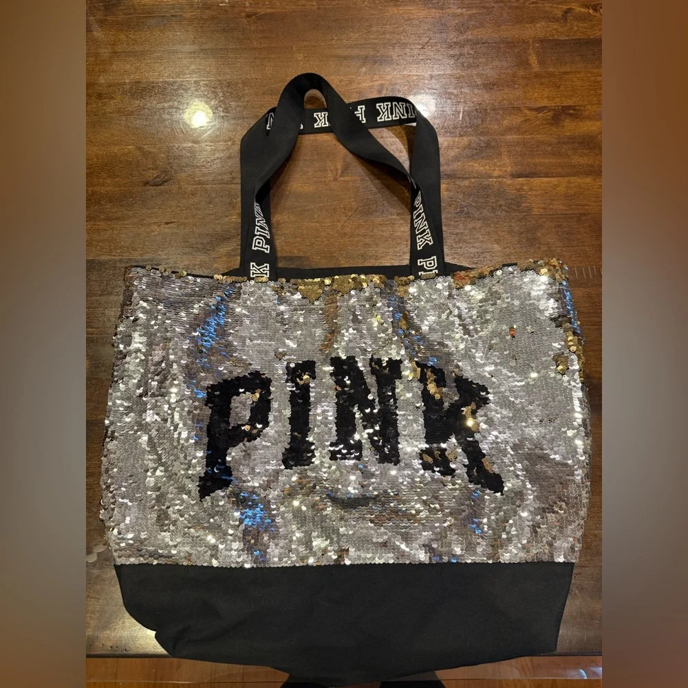 PINK Victorias Secret Sequin Tote - Picture 1 of 7